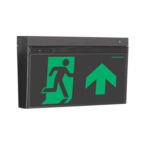 Cleverfit Pro Exit, Surface Mount, CLP, Clevertest Plus, Theatre Version, Running Man Arrow Up, Single Sided